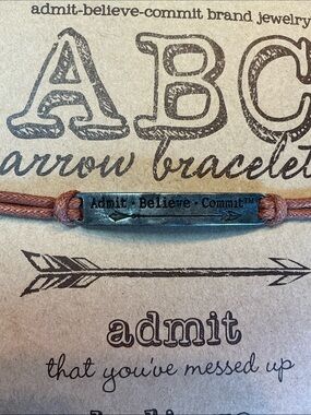ABC Admit•Believe•Commit Metal Arrow Bracelet